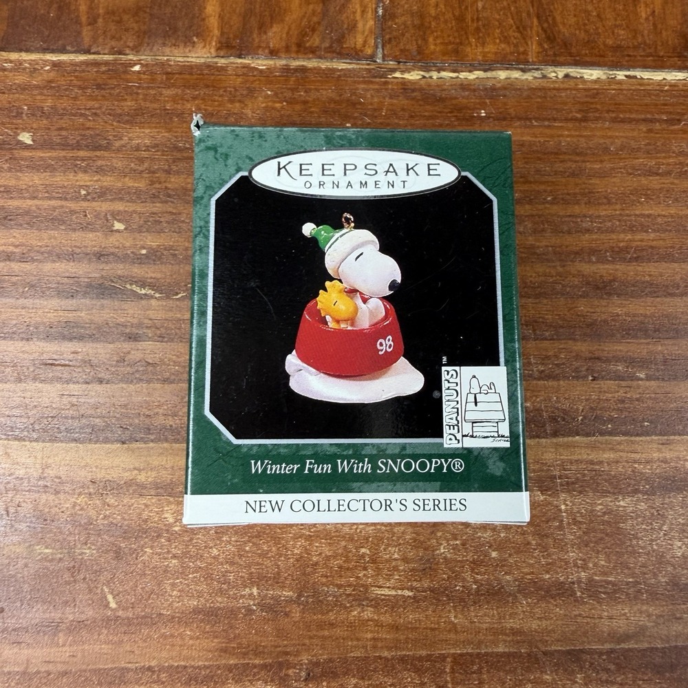 Hallmark Ornament "Winter Fun With Snoopy" 1st In Series Miniature 1998